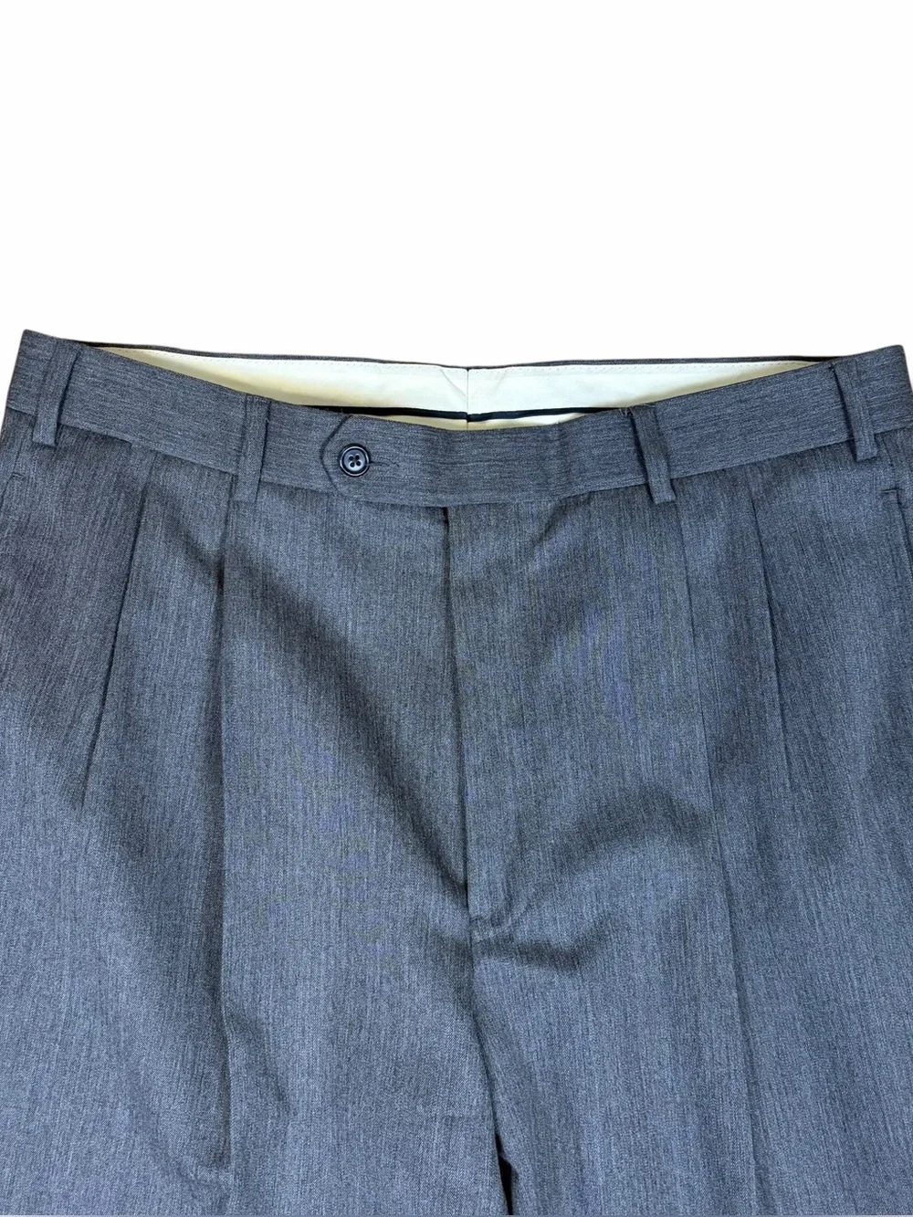 Vtg Brooks Brothers Dress Pants Gray Pleated Cuffed Wool Slacks Trousers 35x30